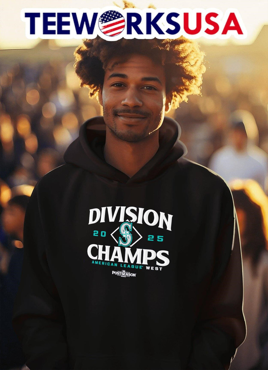 Seattle Mariners 2025 AL West Division Champions - Adult & Kids T-Shirts, Sweatshirts & Hoodies apparel design preview 2