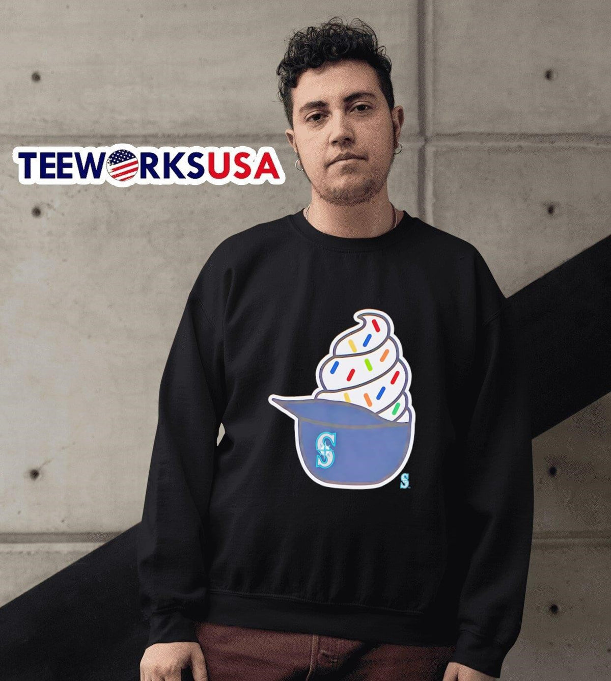 Seattle Mariners Ice Cream - Adult & Kids T-Shirts, Sweatshirts & Hoodies apparel design preview 6