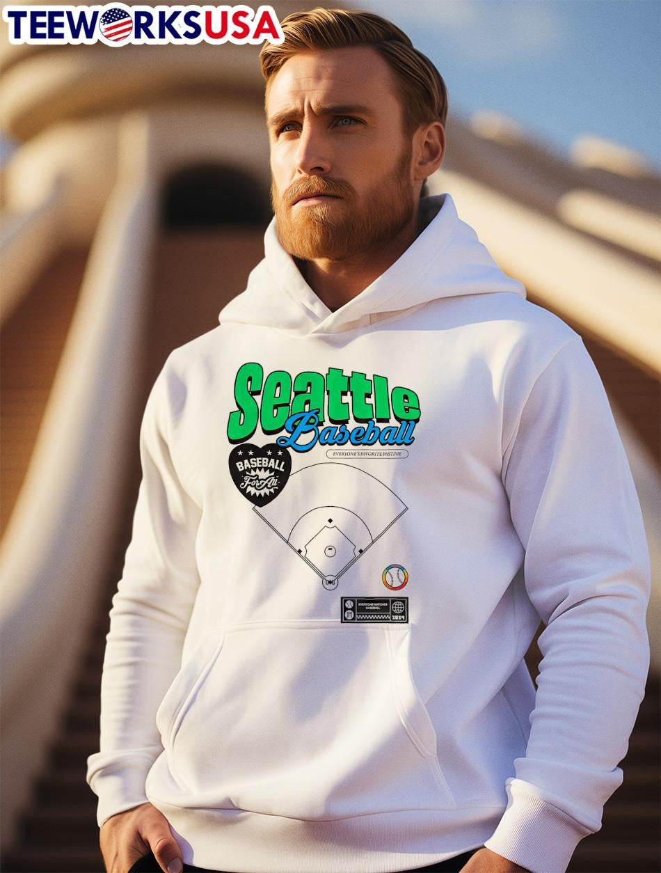 Seattle Mariners baseball everyone's favorite pastime - Adult & Kids T-Shirts, Sweatshirts & Hoodies apparel design preview 2