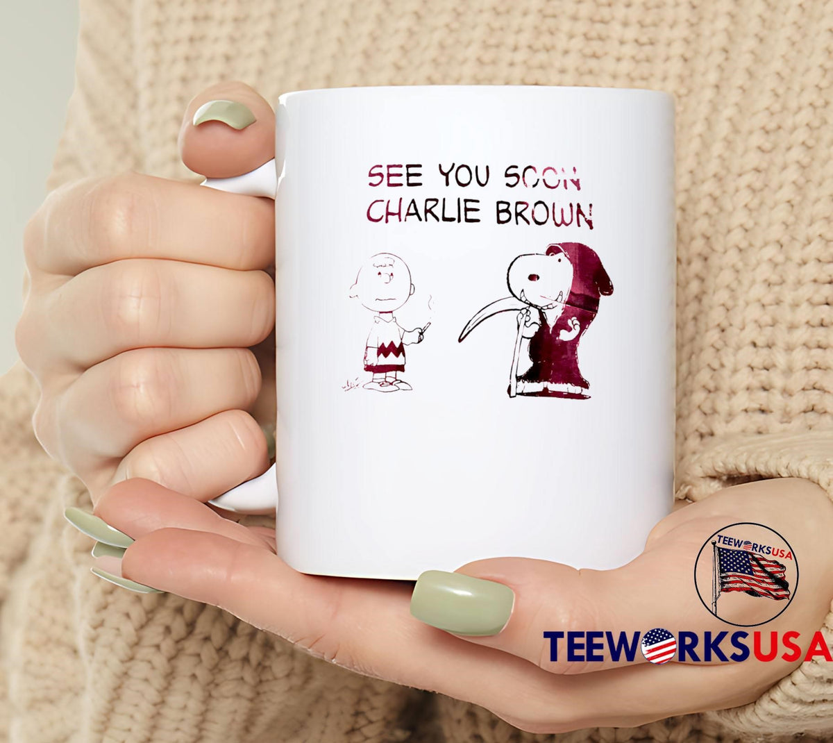 See You Soon Charlie Brown Grim Reaper Peanuts - Adult & Kids T-Shirts, Sweatshirts & Hoodies apparel design preview 4