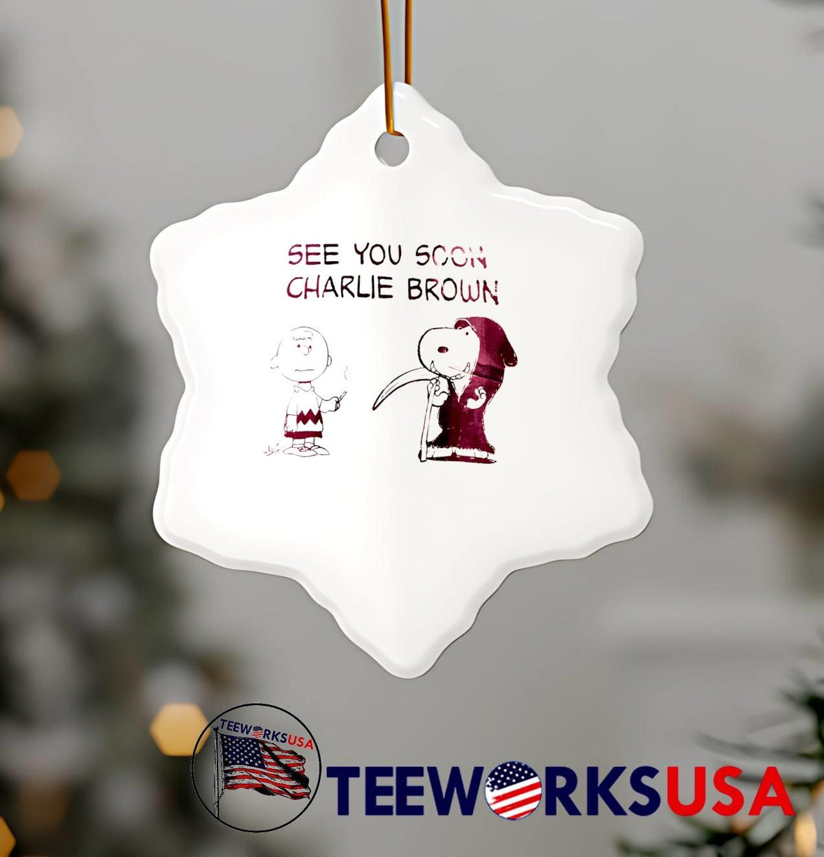 See You Soon Charlie Brown Grim Reaper Peanuts - Adult & Kids T-Shirts, Sweatshirts & Hoodies apparel design preview 5
