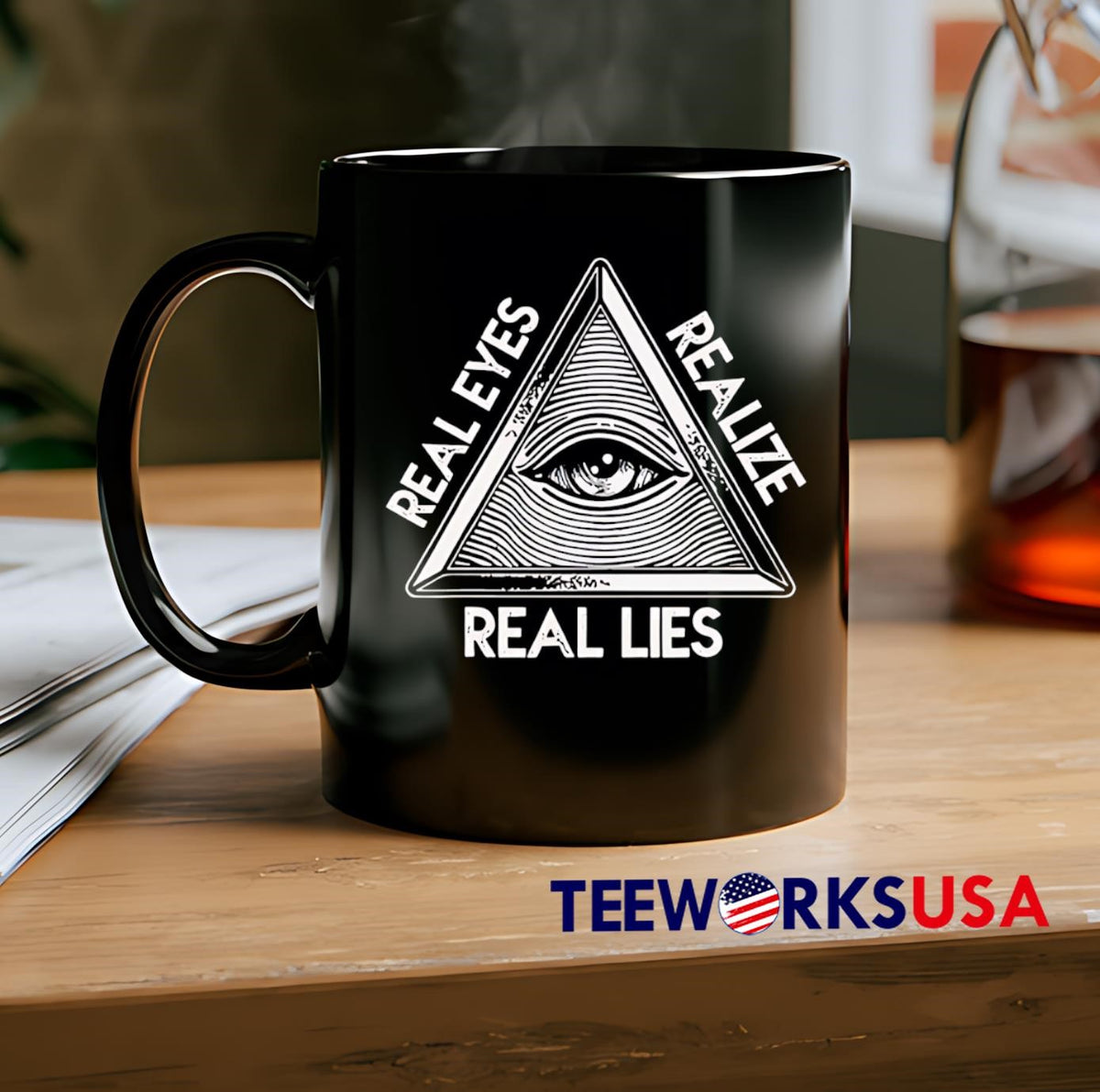 Seeing Eye Realize Real Lies - Adult & Kids T-Shirts, Sweatshirts & Hoodies apparel design preview 2