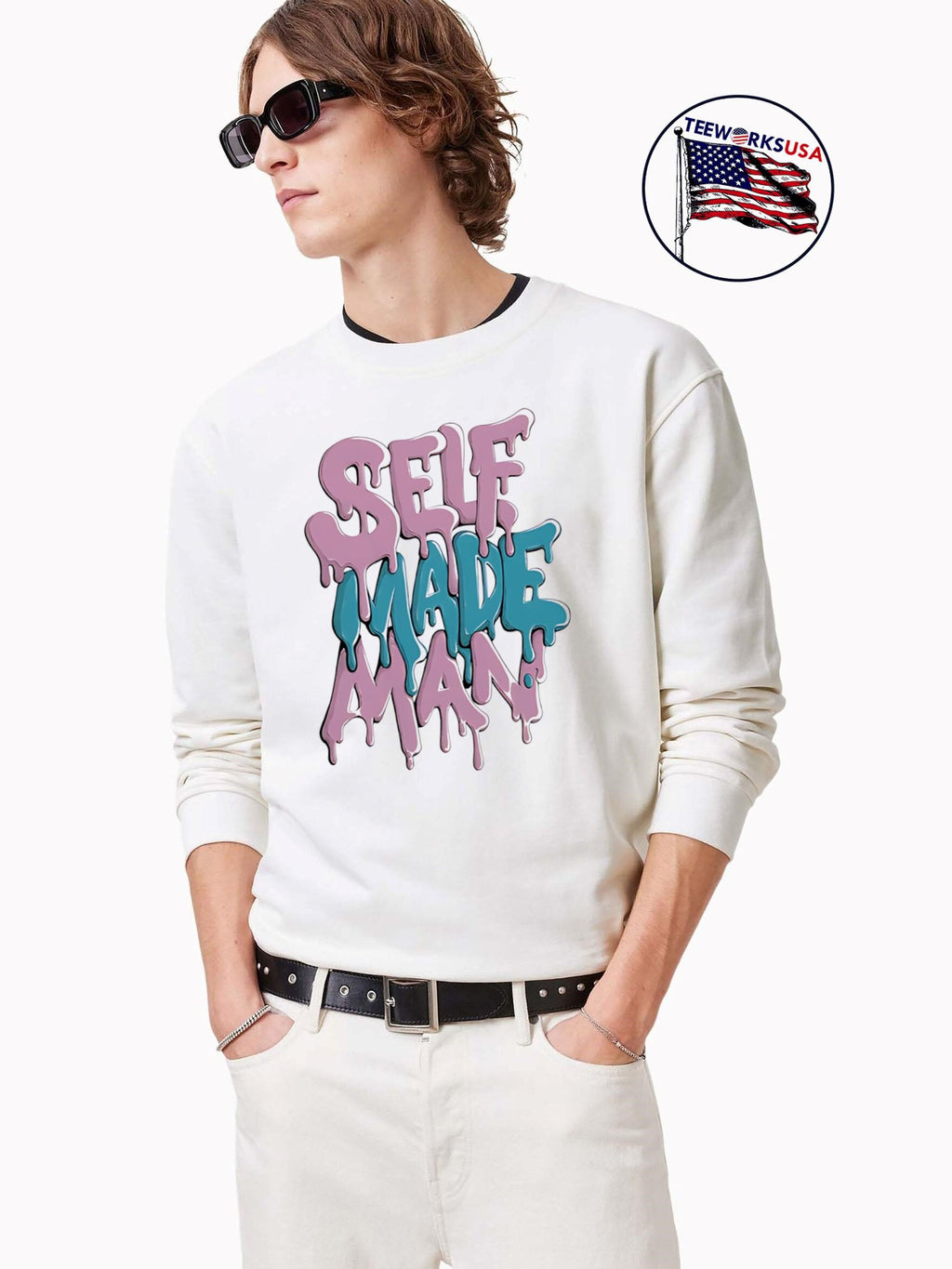 Self Made Man melt - Adult & Kids T-Shirts, Sweatshirts & Hoodies apparel design preview 3
