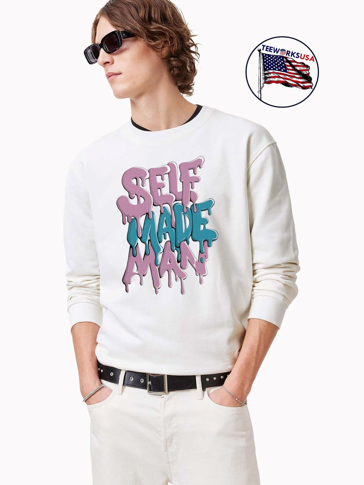 Self Made Man melt - Adult & Kids T-Shirts, Sweatshirts & Hoodies apparel design preview 3