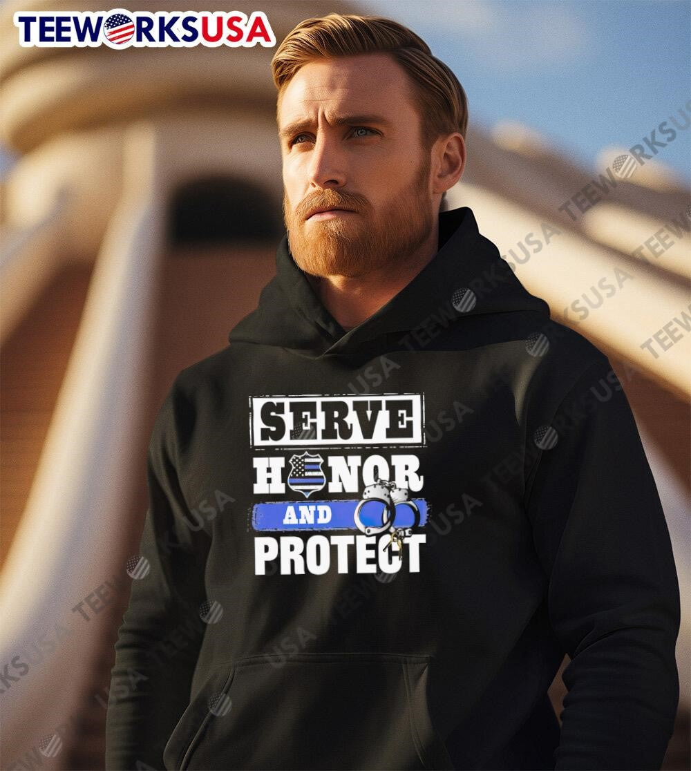 Serve honor and prorect - Adult & Kids T-Shirts, Sweatshirts & Hoodies apparel design preview 2