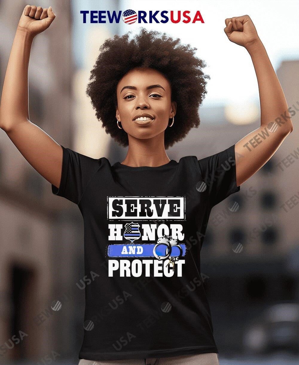 Serve honor and prorect - Adult & Kids T-Shirts, Sweatshirts & Hoodies apparel design preview 4