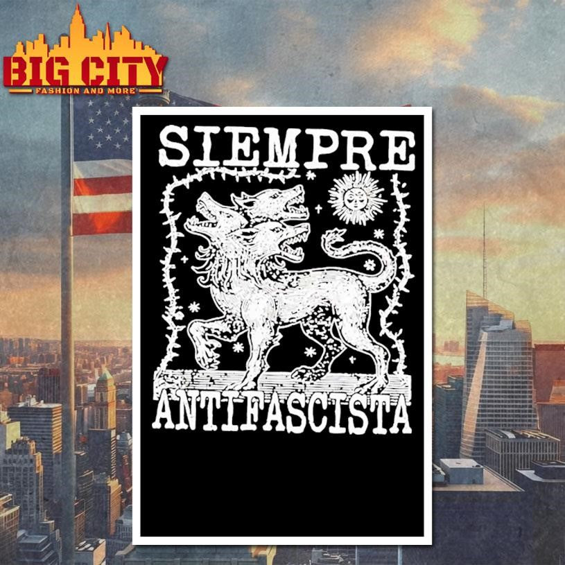 Siempre Antifascista Vintage - Adult & Kids T-Shirts, Sweatshirts & Hoodies apparel design preview 4