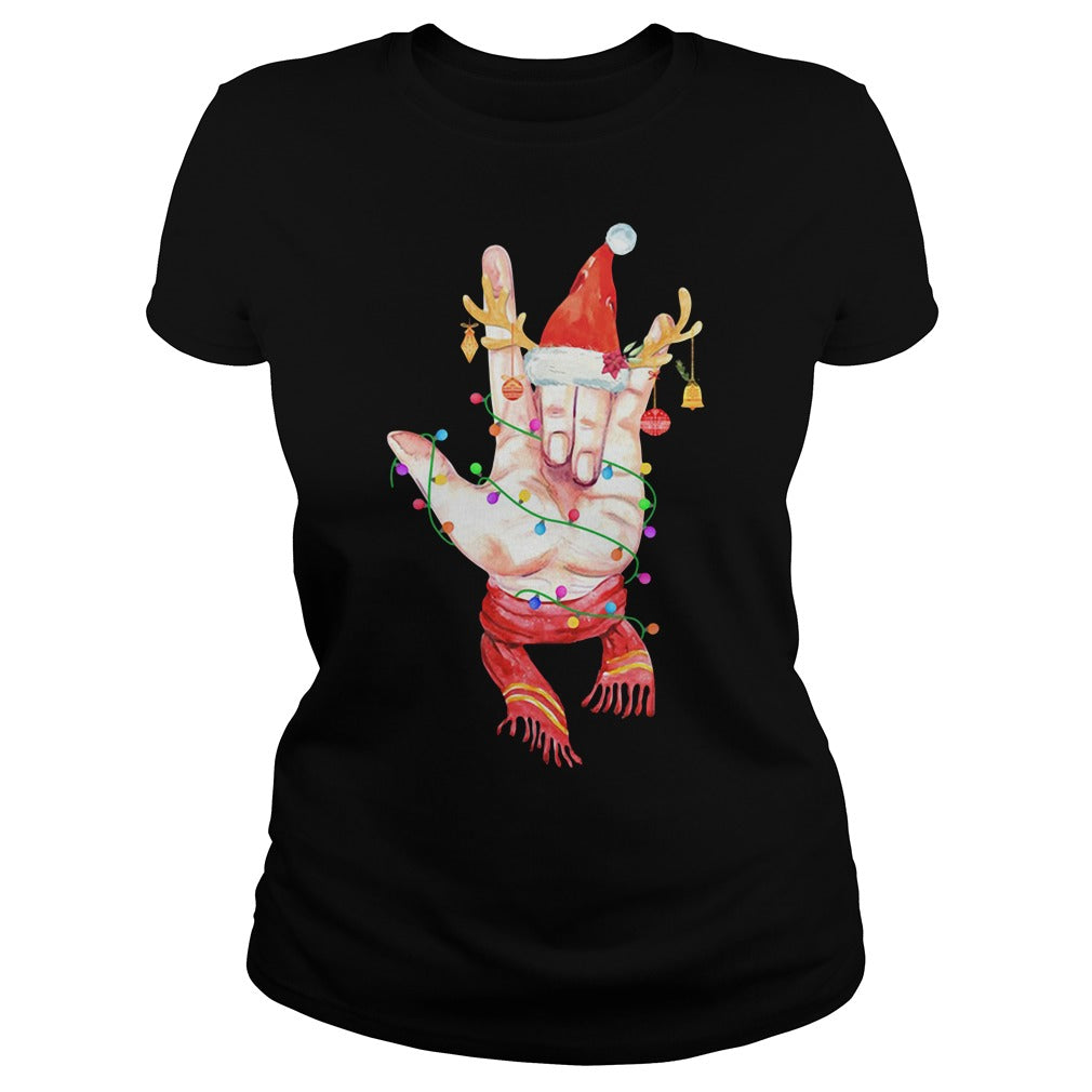 Sign Language Reindeer - Adult & Kids T-Shirts, Sweatshirts & Hoodies apparel design preview 2