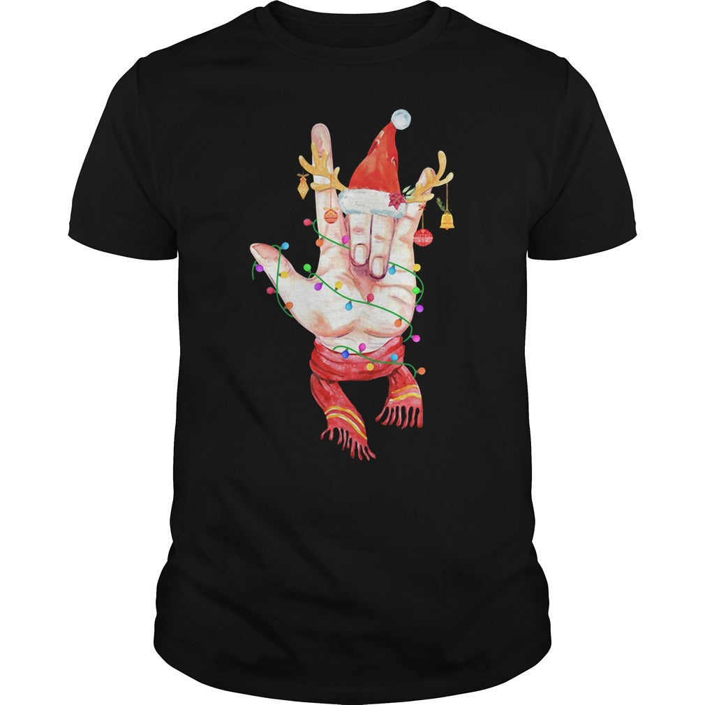 Sign Language Reindeer - Adult & Kids T-Shirts, Sweatshirts & Hoodies apparel design preview 1