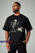 Skeleton Chasing Pug Halloween Dog Mom - Adult & Kids T-Shirts, Sweatshirts & Hoodies apparel design preview 1