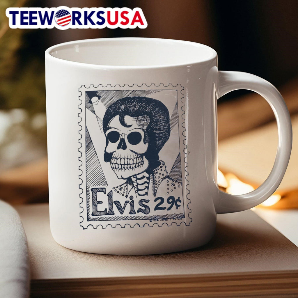 Skeleton Elvis stamp - Adult & Kids T-Shirts, Sweatshirts & Hoodies apparel design preview 4