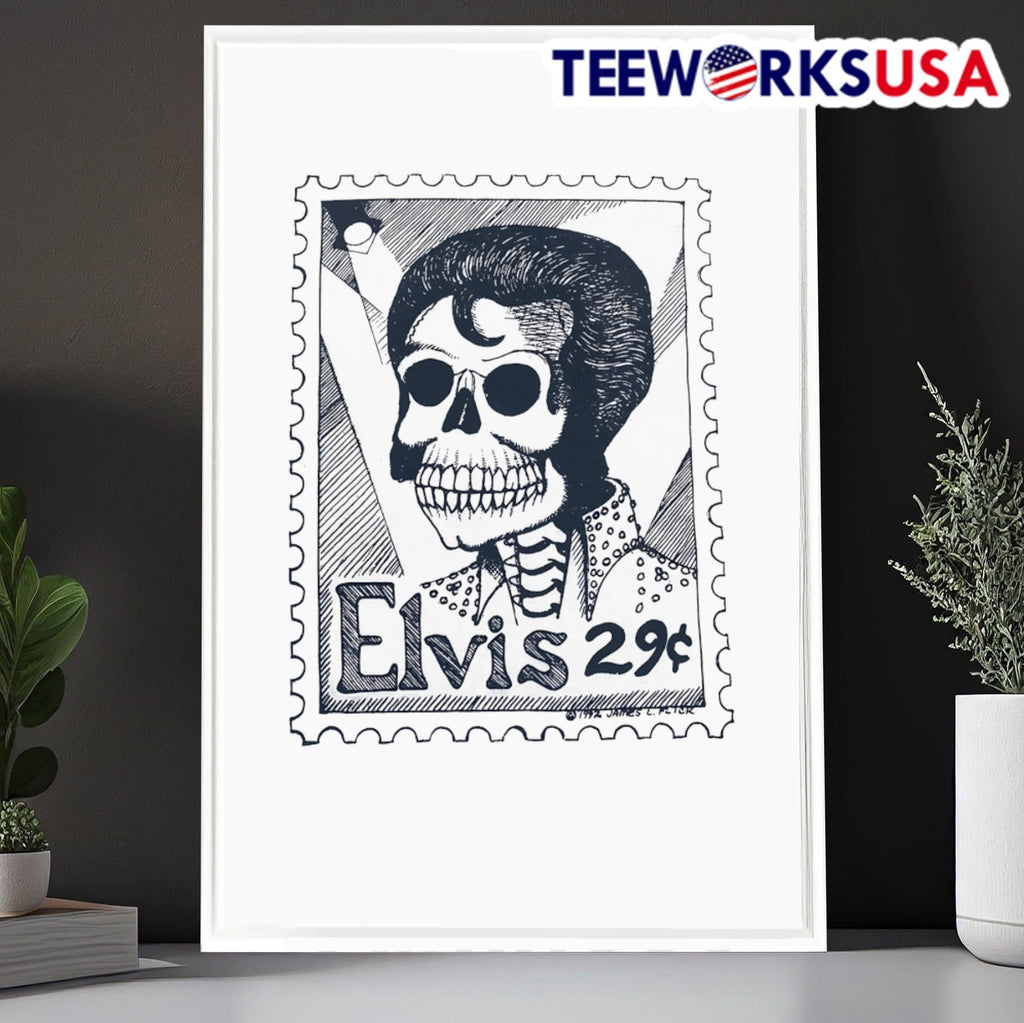 Skeleton Elvis stamp - Adult & Kids T-Shirts, Sweatshirts & Hoodies apparel design preview 6