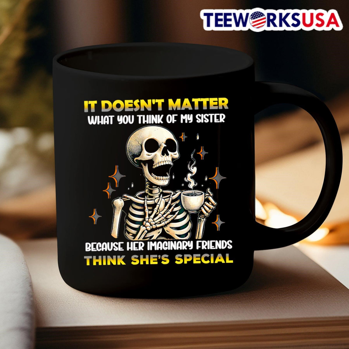 Skeleton it doesn't matter what you think of my - Adult & Kids T-Shirts, Sweatshirts & Hoodies apparel design preview 3