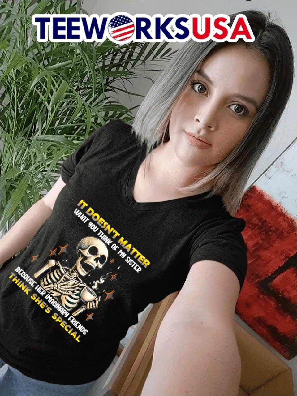 Skeleton it doesn't matter what you think of my - Adult & Kids T-Shirts, Sweatshirts & Hoodies apparel design preview 7
