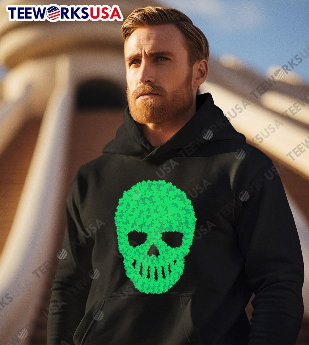 Skull Of Clovers - Adult & Kids T-Shirts, Sweatshirts & Hoodies apparel design preview 2