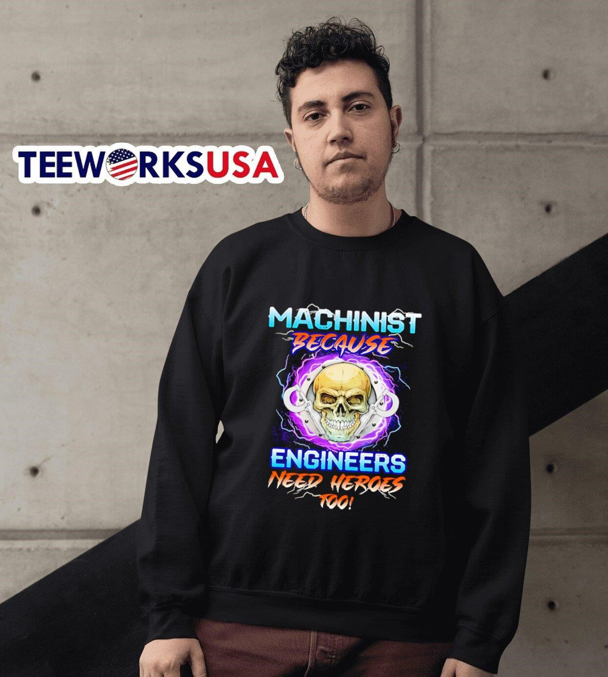 Skull machinist because engineers need heroes too - Adult & Kids T-Shirts, Sweatshirts & Hoodies apparel design preview 6