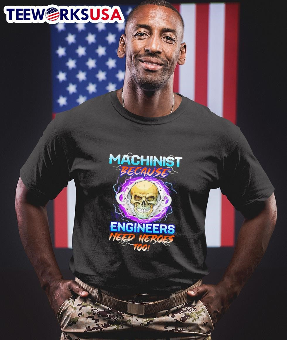 Skull machinist because engineers need heroes too - Adult & Kids T-Shirts, Sweatshirts & Hoodies apparel design preview 1