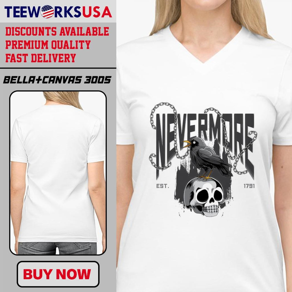 Skull nevermore est 1791 - Adult & Kids T-Shirts, Sweatshirts & Hoodies apparel design preview 4