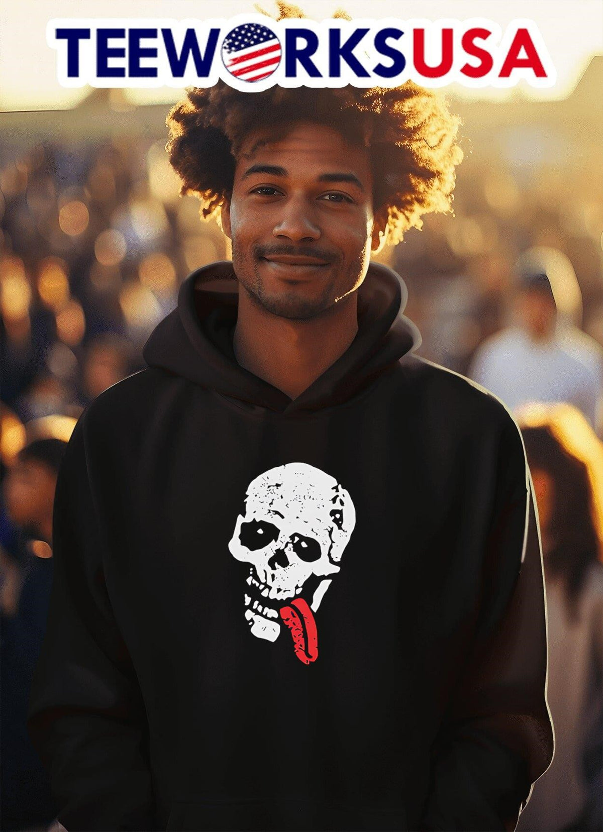 Skull with tongue - Adult & Kids T-Shirts, Sweatshirts & Hoodies apparel design preview 2