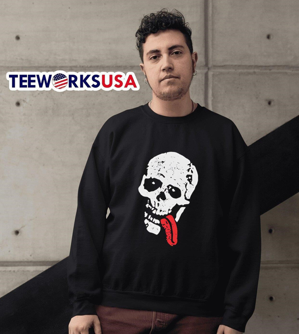 Skull with tongue - Adult & Kids T-Shirts, Sweatshirts & Hoodies apparel design preview 6