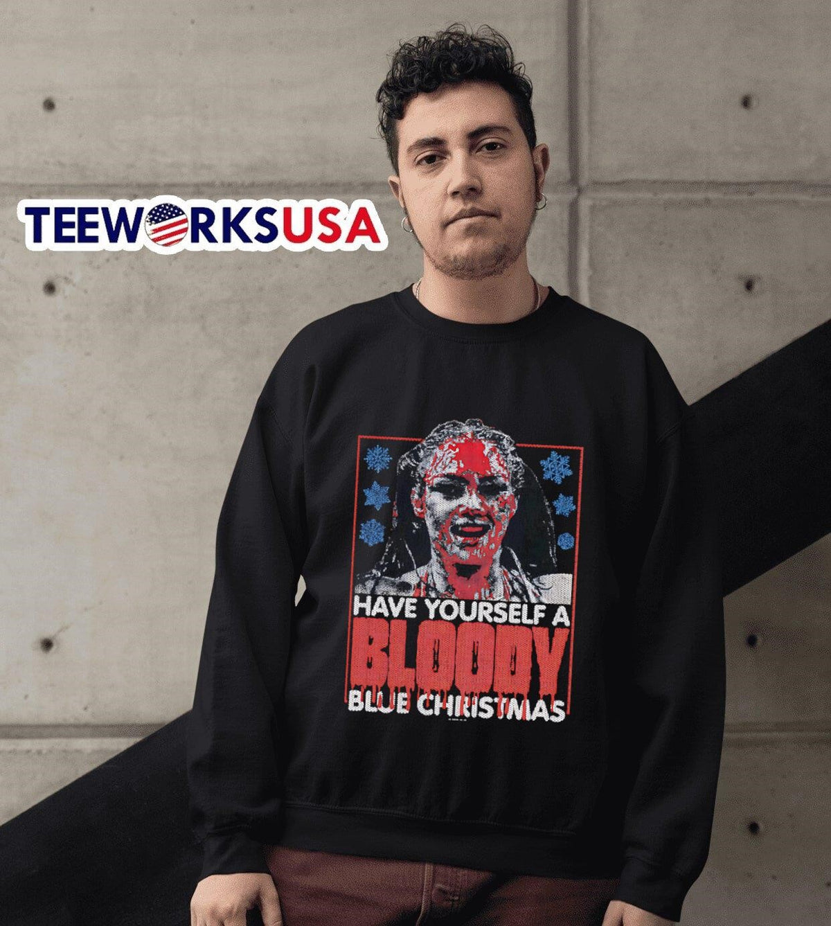Skye Blue Bloody Christmas Holiday - Adult & Kids T-Shirts, Sweatshirts & Hoodies apparel design preview 6