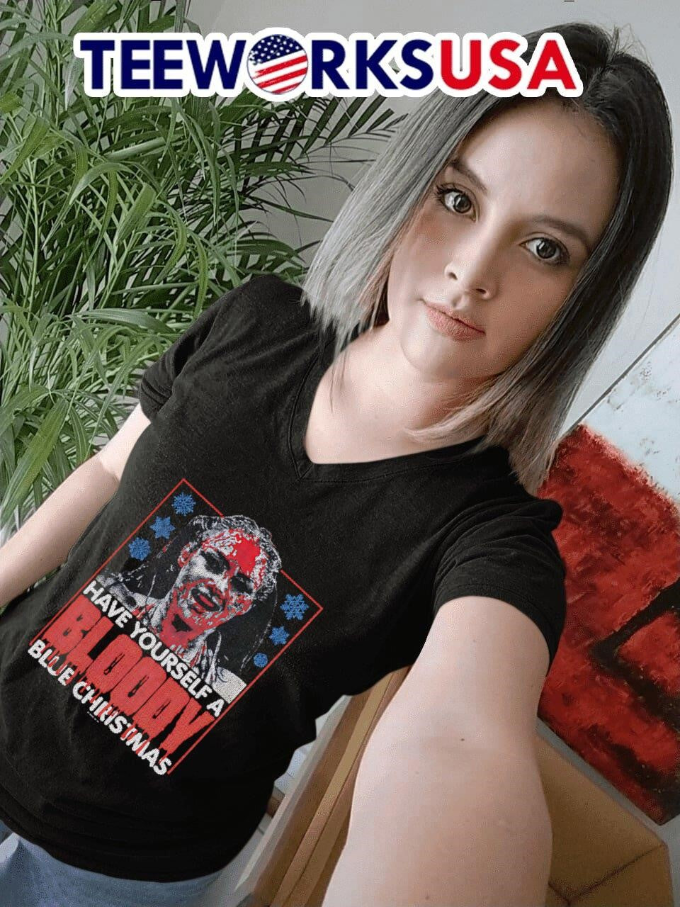 Skye Blue Bloody Christmas Holiday - Adult & Kids T-Shirts, Sweatshirts & Hoodies apparel design preview 7