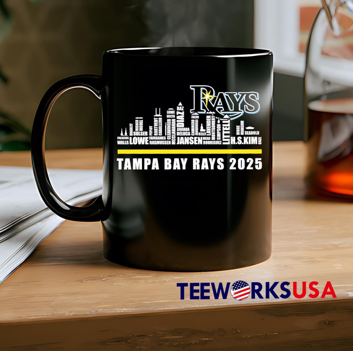 Skyline Tampa Bay Rays name 2025 - Adult & Kids T-Shirts, Sweatshirts & Hoodies apparel design preview 2
