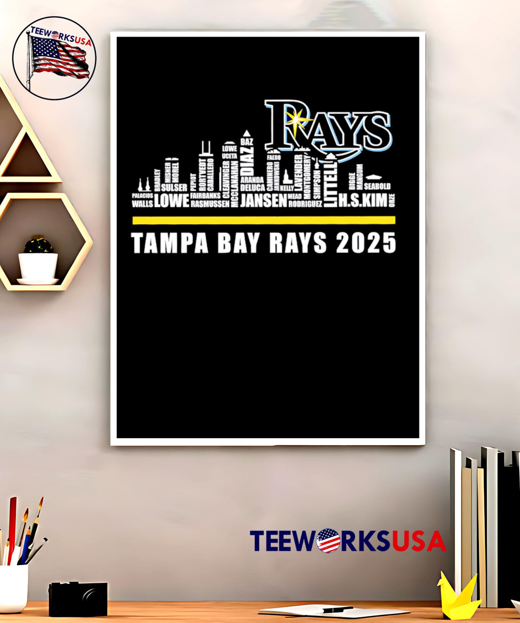 Skyline Tampa Bay Rays name 2025 - Adult & Kids T-Shirts, Sweatshirts & Hoodies apparel design preview 5