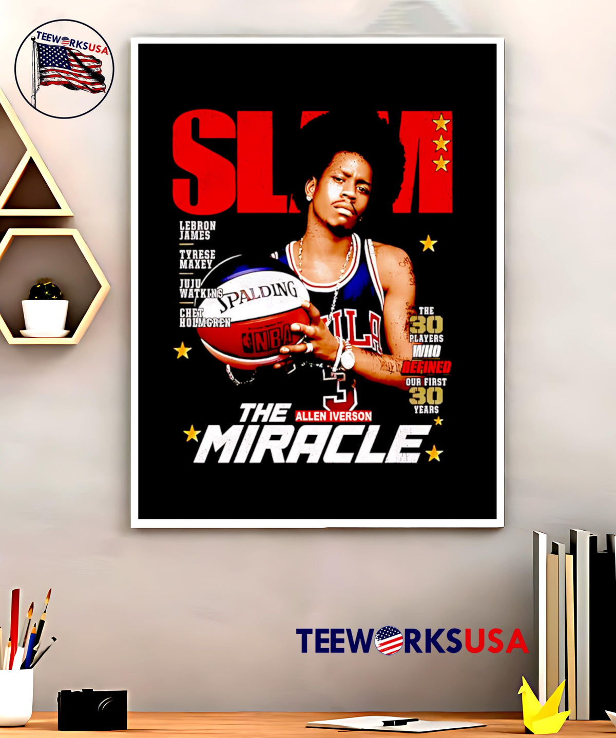 Slam Allen Iverson The Answer Philadelphia 76ers - Adult & Kids T-Shirts, Sweatshirts & Hoodies apparel design preview 5