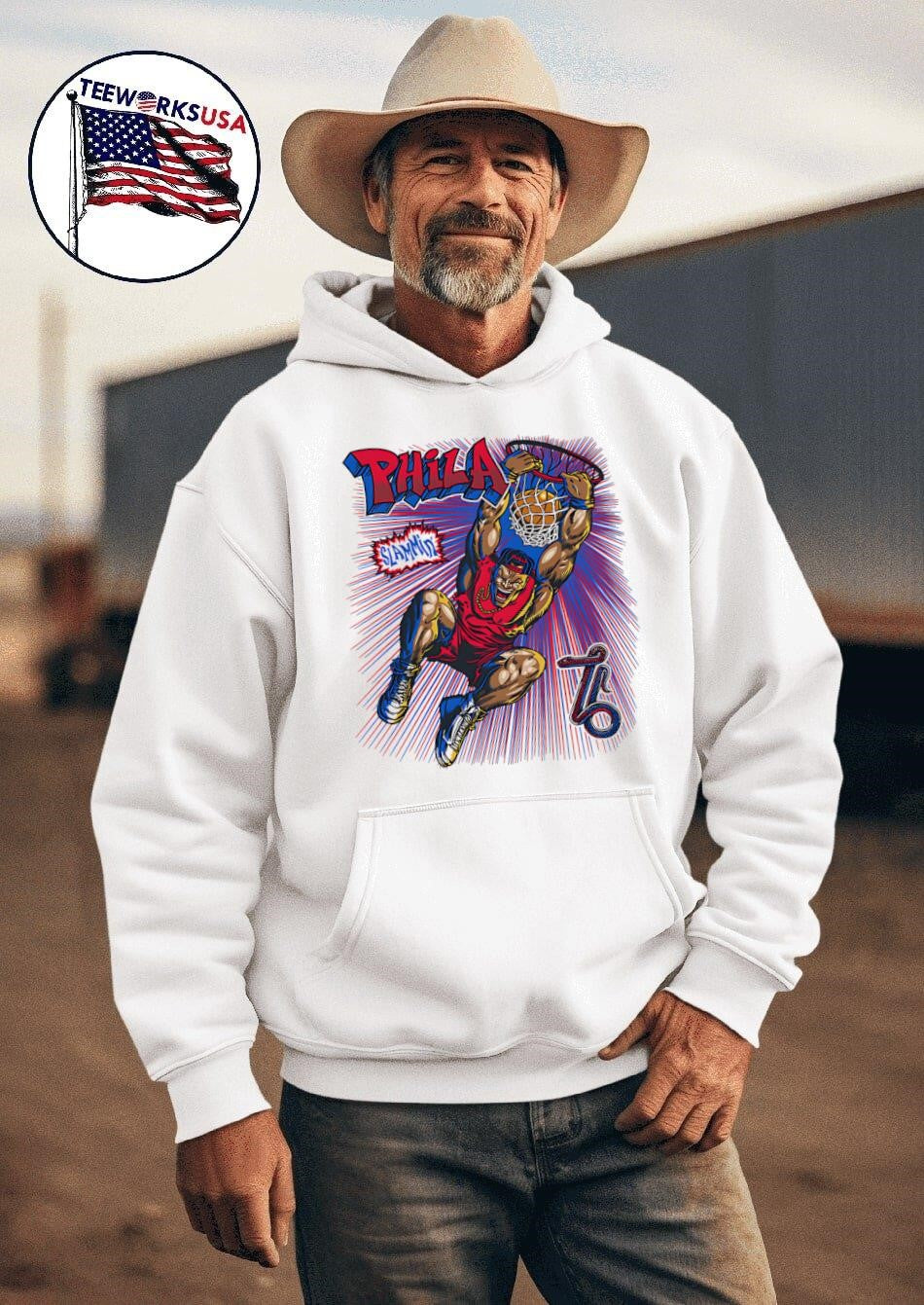 Slammin' Philadelphia 76ers - Adult & Kids T-Shirts, Sweatshirts & Hoodies apparel design preview 2