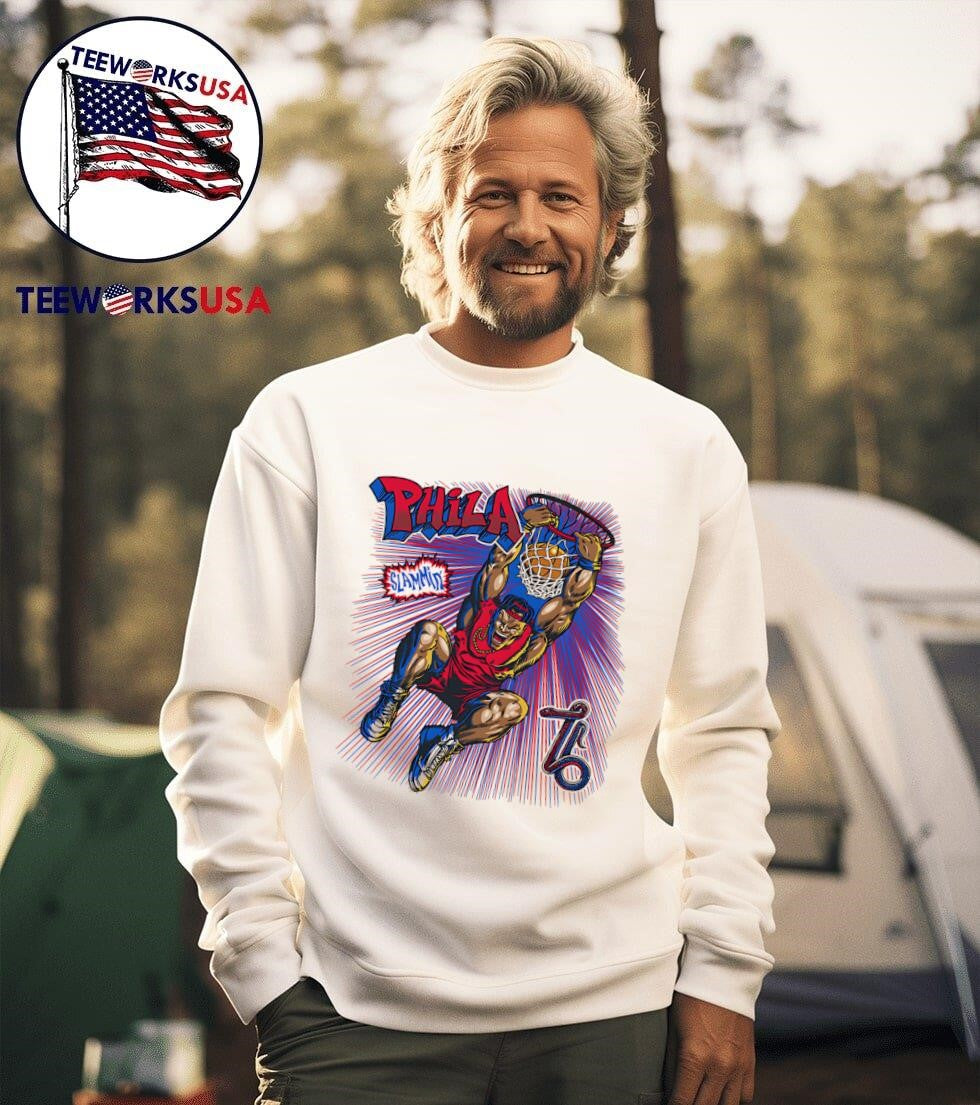 Slammin' Philadelphia 76ers - Adult & Kids T-Shirts, Sweatshirts & Hoodies apparel design preview 3