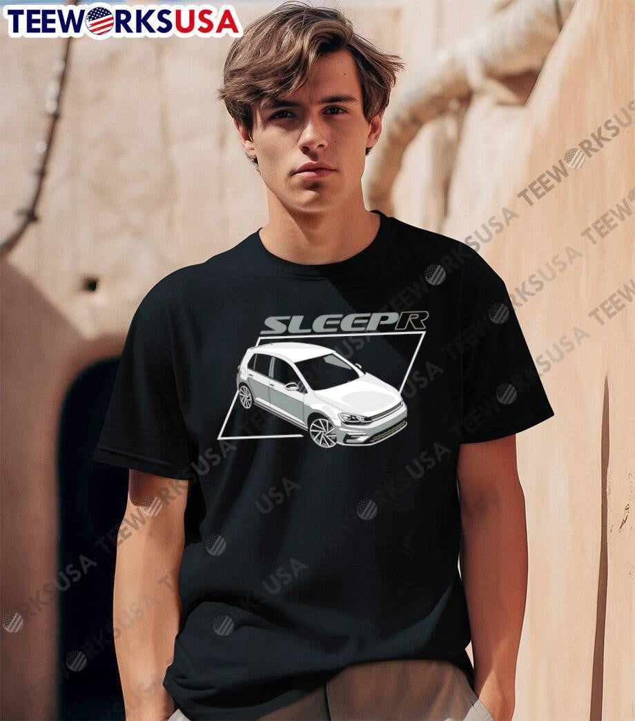 Sleepr Silver Hatchback Car Monochromatic Vector Line - Adult & Kids T-Shirts, Sweatshirts & Hoodies apparel design preview 1