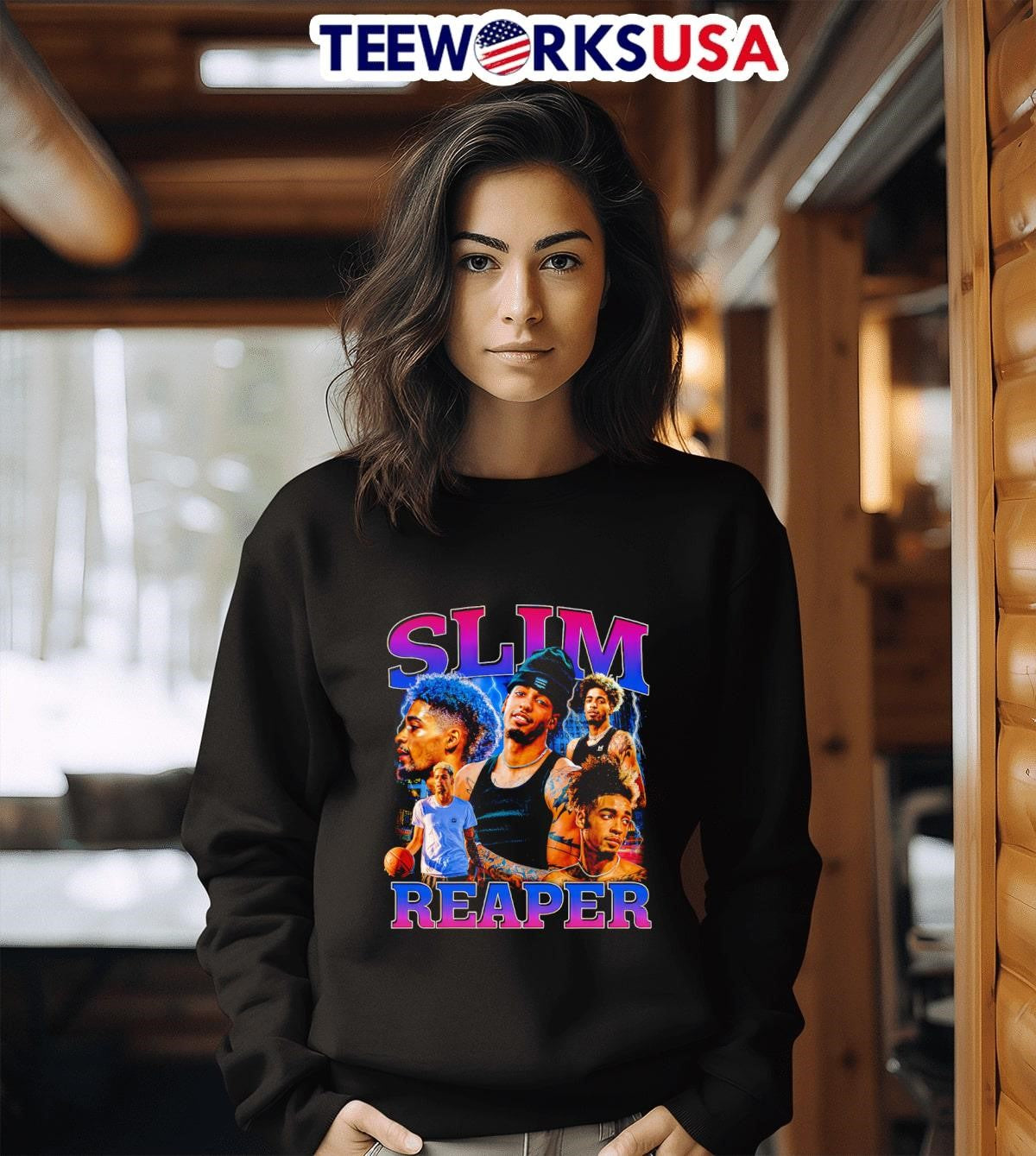 Slim Reaper basketball player graphic - Adult & Kids T-Shirts, Sweatshirts & Hoodies apparel design preview 3