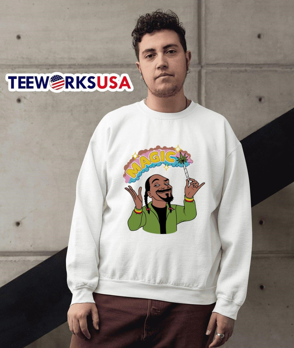Snoop Dogg rainbow magic marijuana - Adult & Kids T-Shirts, Sweatshirts & Hoodies apparel design preview 3
