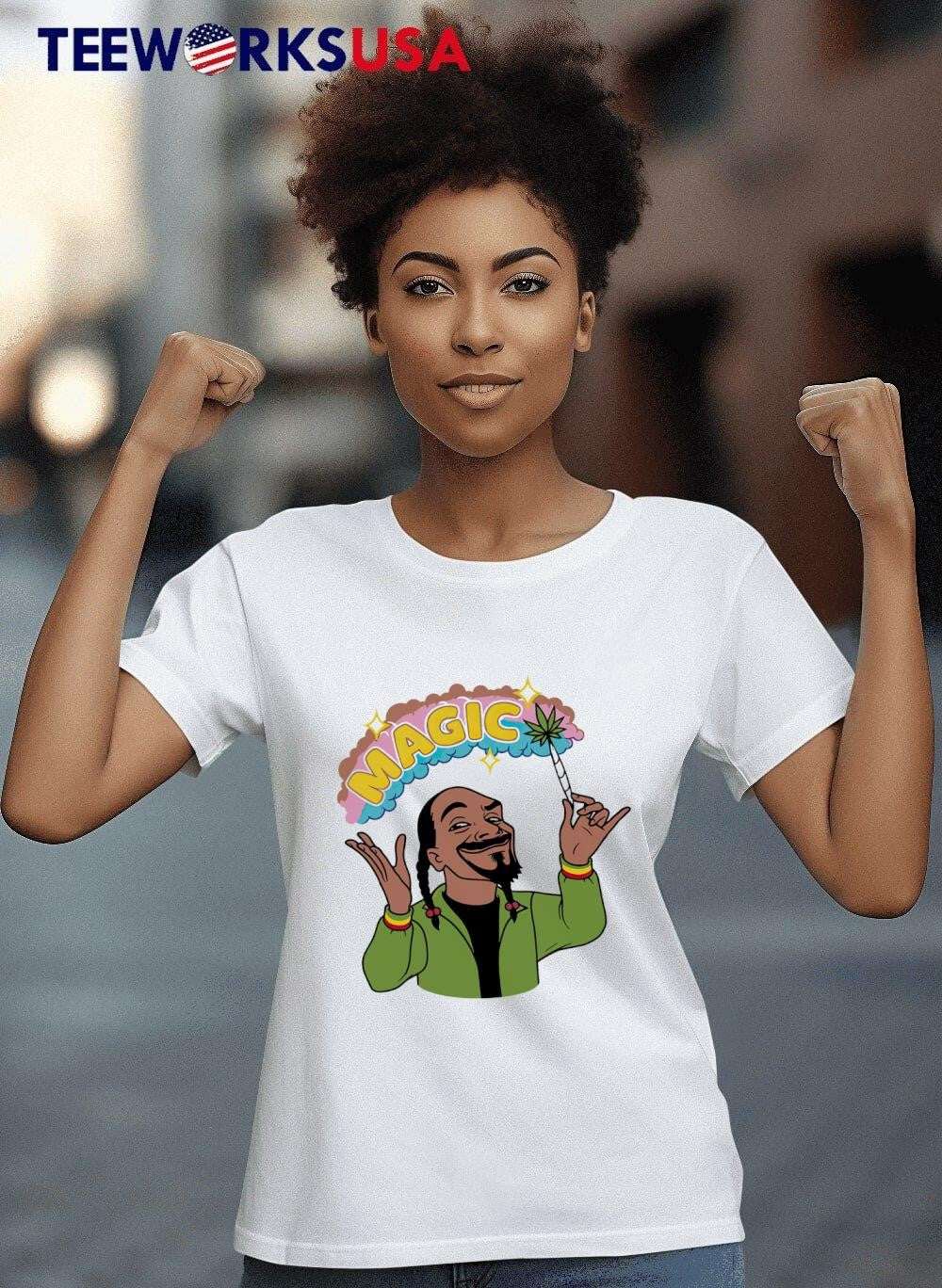 Snoop Dogg rainbow magic marijuana - Adult & Kids T-Shirts, Sweatshirts & Hoodies apparel design preview 4