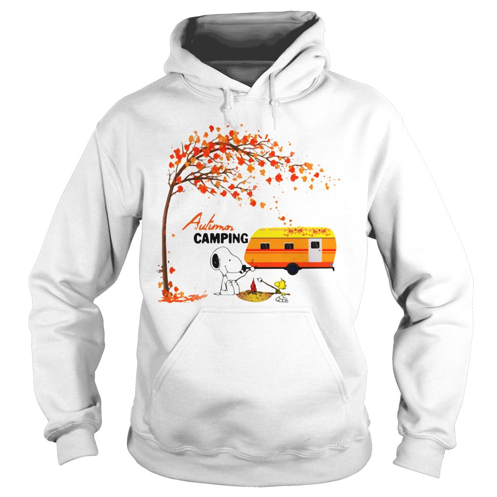 Snoopy Autumn Camping Leaf Tree - Adult & Kids T-Shirts, Sweatshirts & Hoodies apparel design preview 4