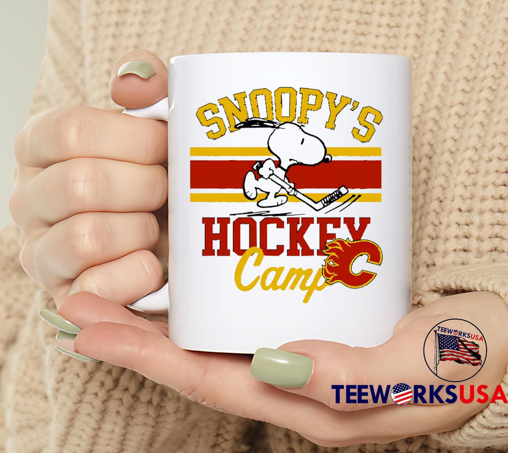 Snoopy Calgary Flames Snoopy's Camp - Adult & Kids T-Shirts, Sweatshirts & Hoodies apparel design preview 6