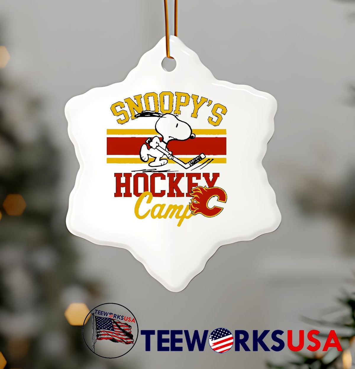 Snoopy Calgary Flames Snoopy's Camp - Adult & Kids T-Shirts, Sweatshirts & Hoodies apparel design preview 7