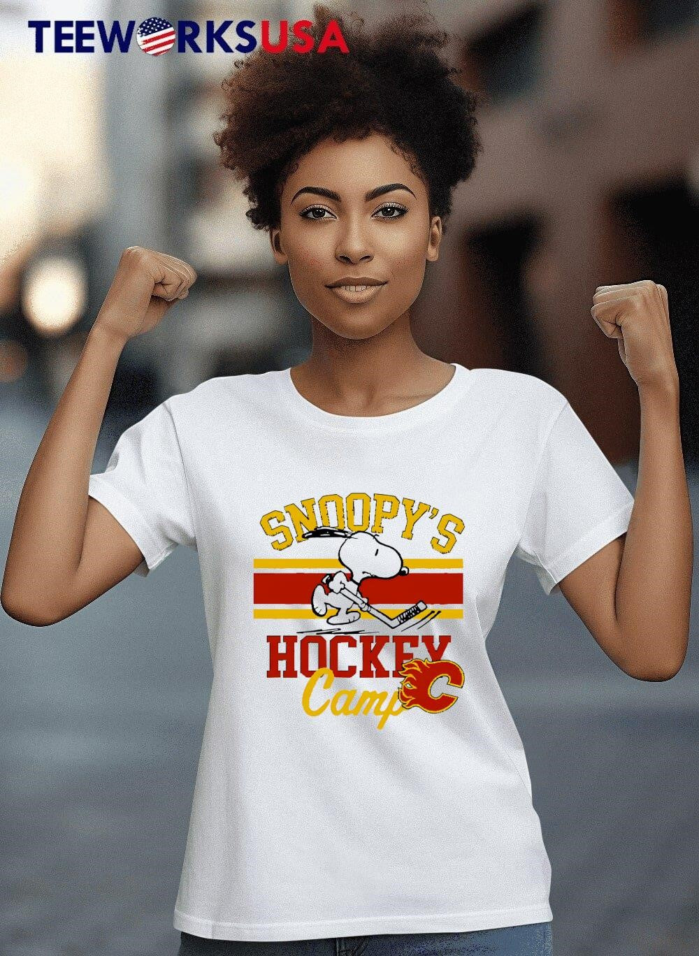 Snoopy Calgary Flames Snoopy's Camp - Adult & Kids T-Shirts, Sweatshirts & Hoodies apparel design preview 8