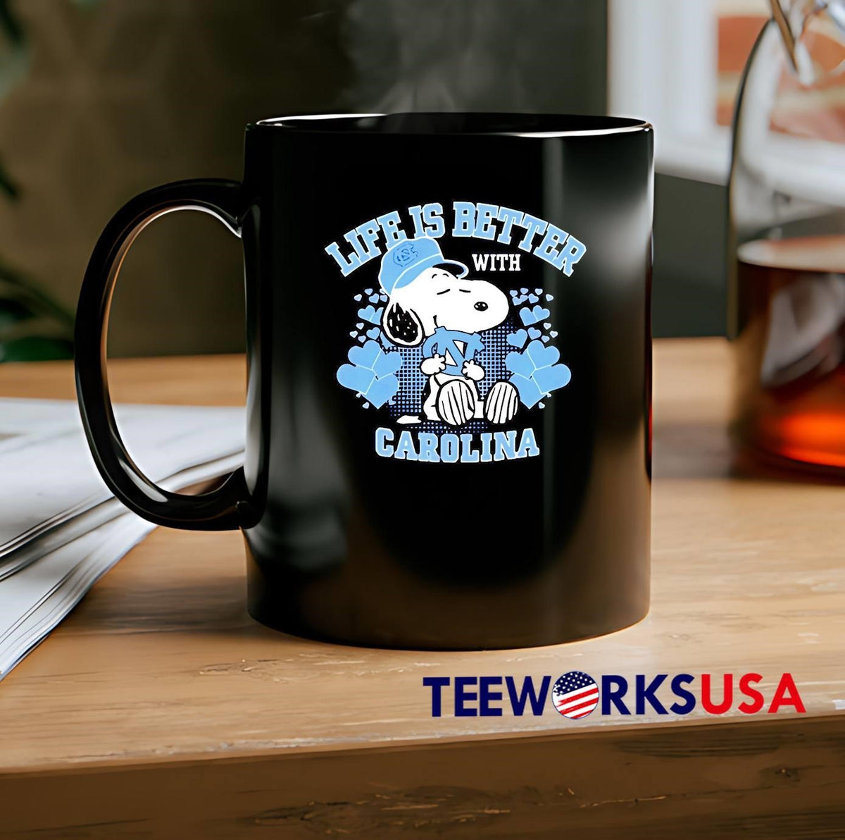 Snoopy Life Is Better With North Carolina Tar Heels - Adult & Kids T-Shirts, Sweatshirts & Hoodies apparel design preview 2