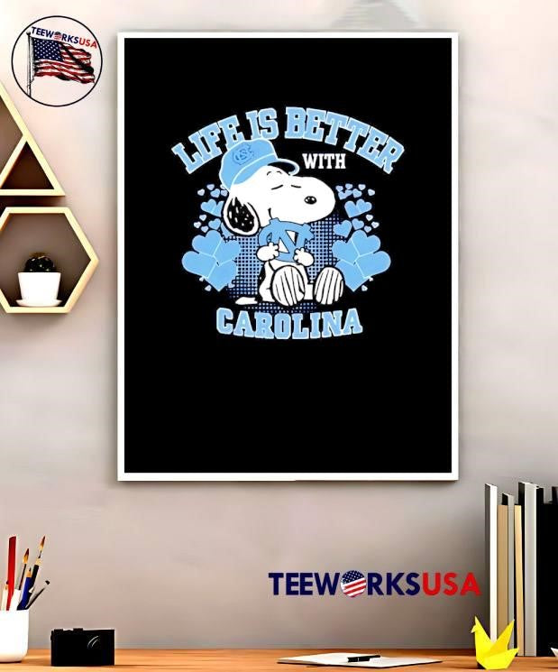 Snoopy Life Is Better With North Carolina Tar Heels - Adult & Kids T-Shirts, Sweatshirts & Hoodies apparel design preview 5