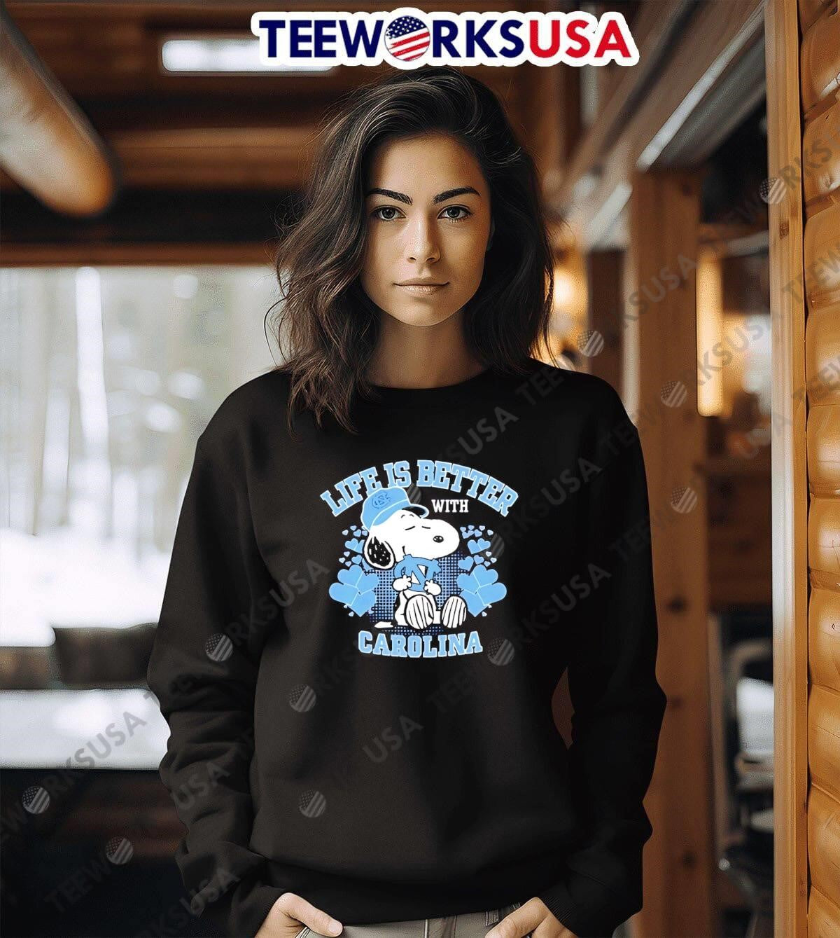 Snoopy Life Is Better With North Carolina Tar Heels - Adult & Kids T-Shirts, Sweatshirts & Hoodies apparel design preview 6