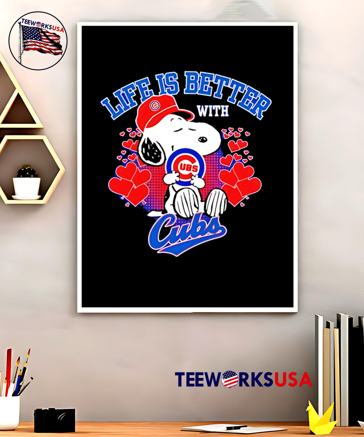 Snoopy Life is better with Cubs - Adult & Kids T-Shirts, Sweatshirts & Hoodies apparel design preview 5
