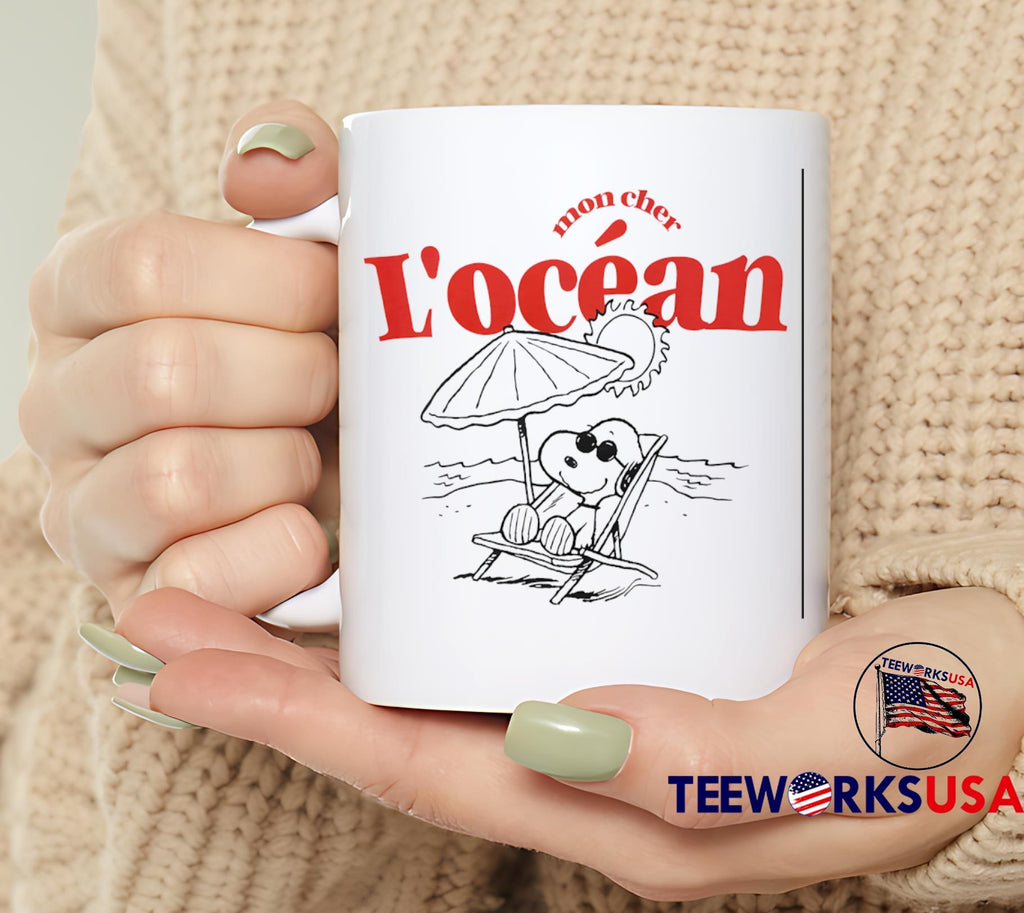 Snoopy Peanut Mon Cher L'ocean - Adult & Kids T-Shirts, Sweatshirts & Hoodies apparel design preview 6