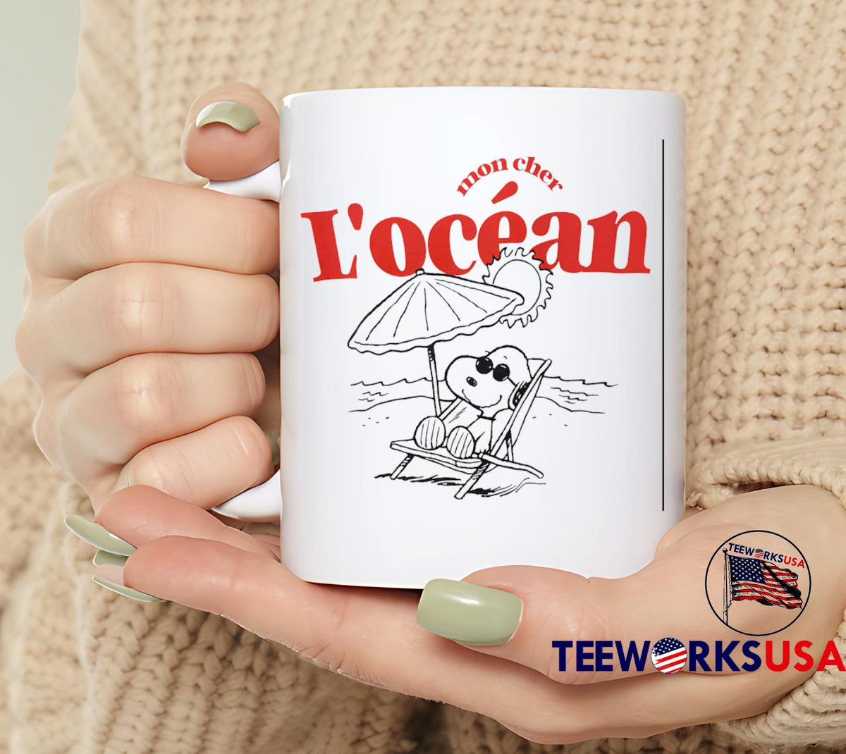 Snoopy Peanut Mon Cher L'ocean - Adult & Kids T-Shirts, Sweatshirts & Hoodies apparel design preview 6