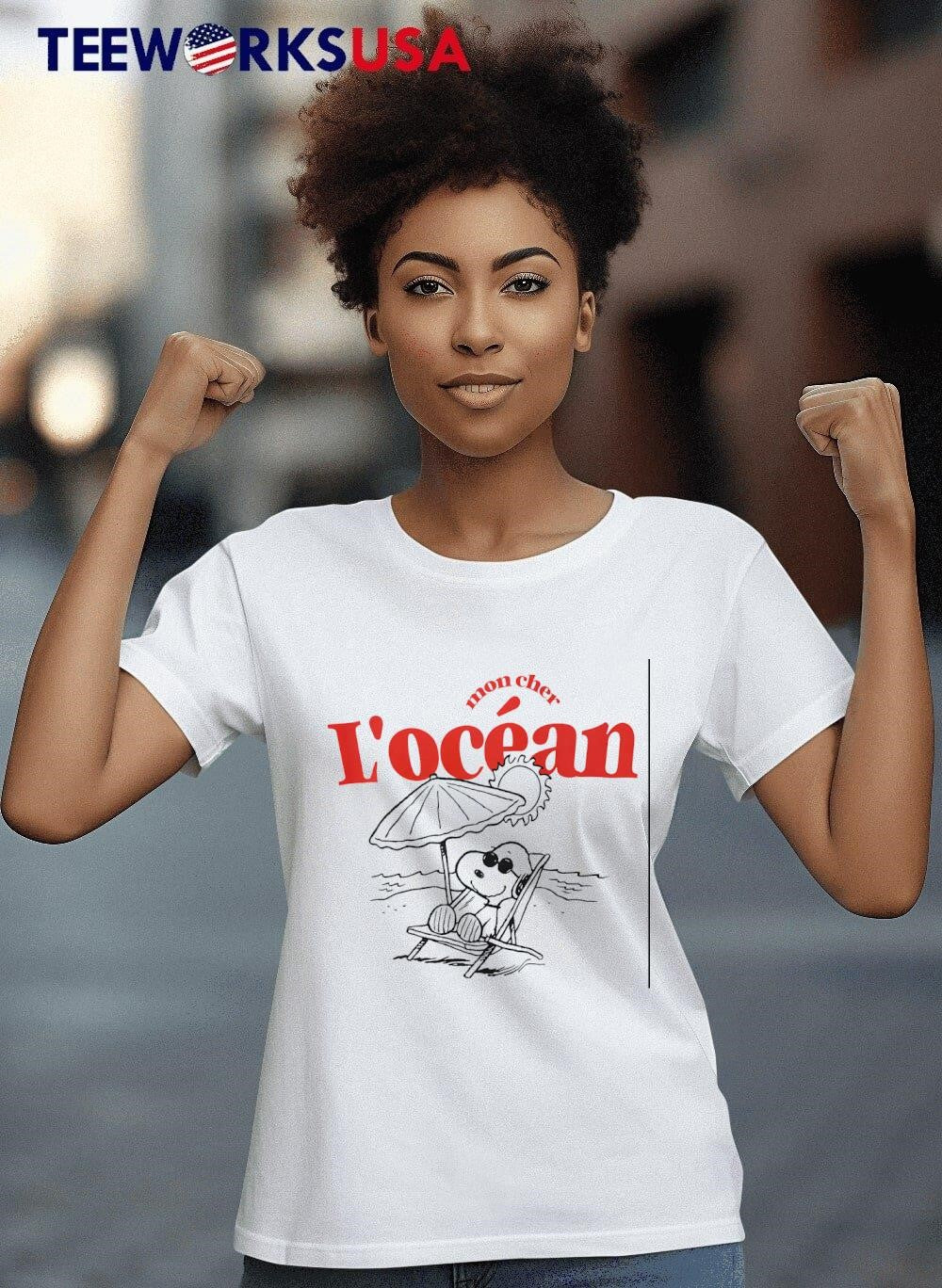Snoopy Peanut Mon Cher L'ocean - Adult & Kids T-Shirts, Sweatshirts & Hoodies apparel design preview 8
