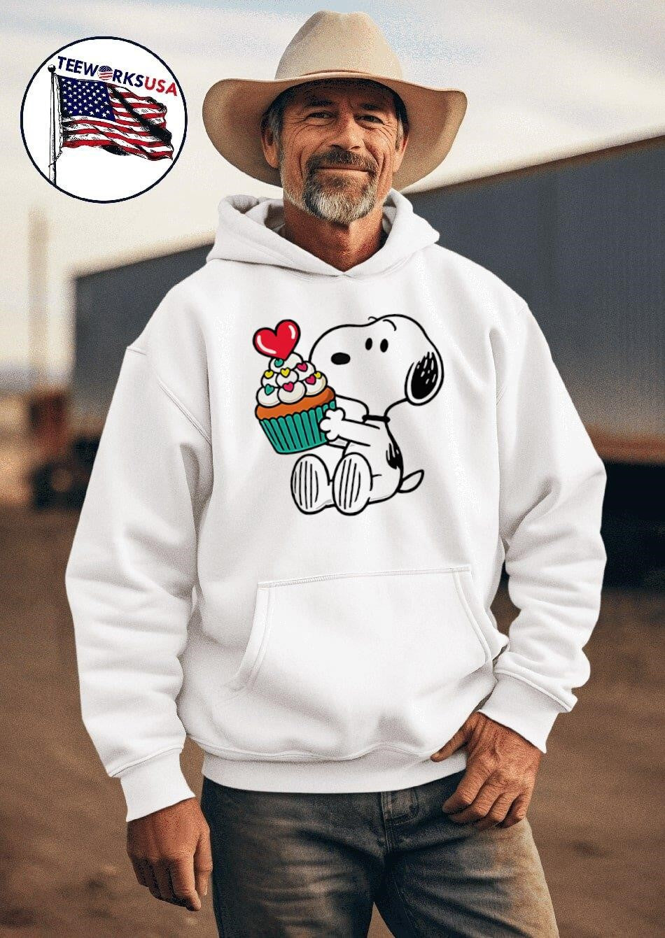 Snoopy heart cupcake - Adult & Kids T-Shirts, Sweatshirts & Hoodies apparel design preview 2