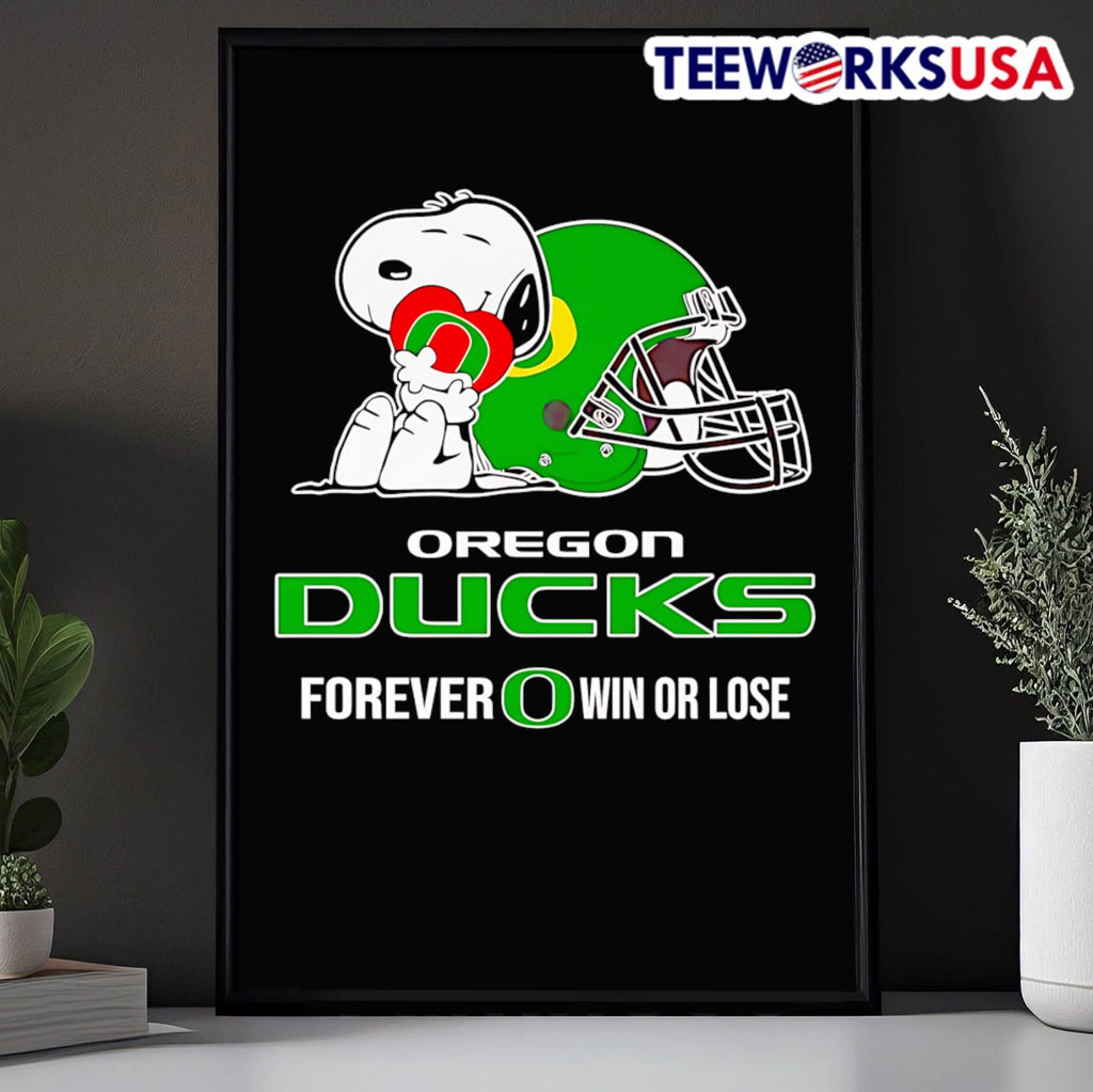 Snoopy hug Oregon Ducks forever win or lose - Adult & Kids T-Shirts, Sweatshirts & Hoodies apparel design preview 5