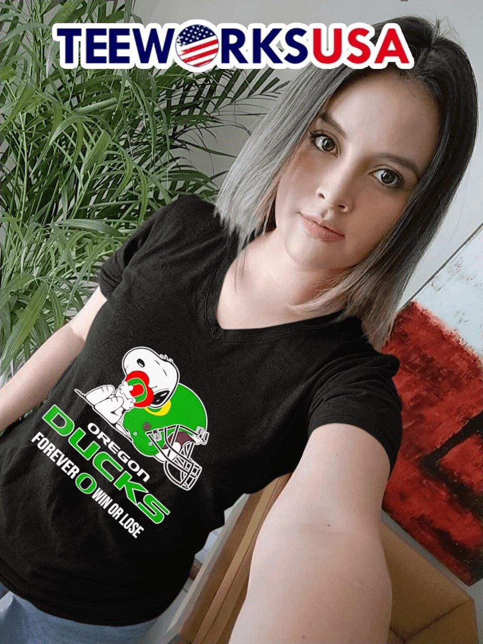 Snoopy hug Oregon Ducks forever win or lose - Adult & Kids T-Shirts, Sweatshirts & Hoodies apparel design preview 7