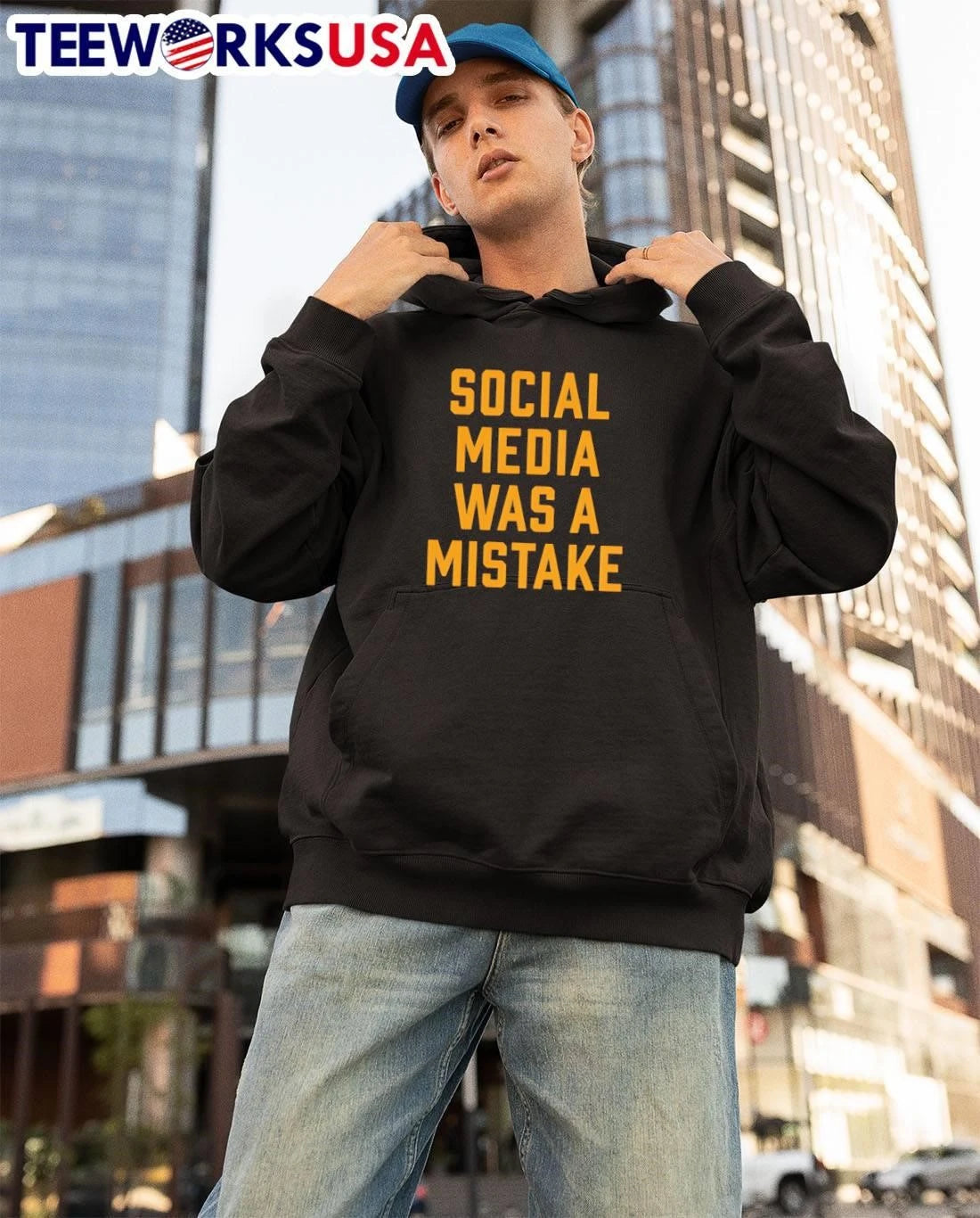 Social Media Was A Mistake - Adult & Kids T-Shirts, Sweatshirts & Hoodies apparel design preview 3